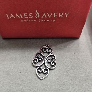 JAMES AVERY JUBILANT HEART SCROLL PENDANT STERLING SILVER RETIRED